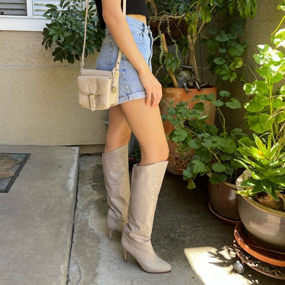 Vintage 80’s light gray Nordstrom all leather over the knee boots - Picture 4 of 16